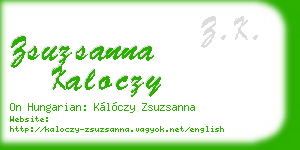 zsuzsanna kaloczy business card