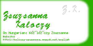 zsuzsanna kaloczy business card